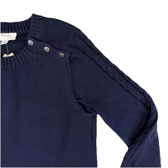 Seraphine Women Size S Bell Sleeve Detail Nursing Top Sweater Navy Blue NWT$95 - Picture 8 of 16